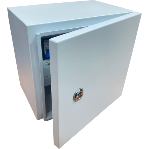 Caja Exterior profesional con switch POE de 8 puertos POE + 2 uplinks y Rearmador