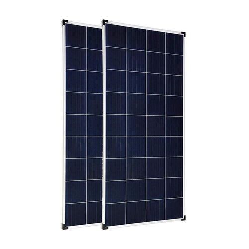 Kit de doble panel solar 185W/200W + soporte + batería 160 Ah