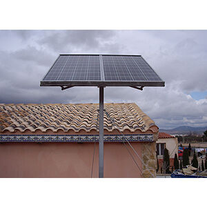 Kit de doble panel solar 185W/200W + soporte + batería 160 Ah